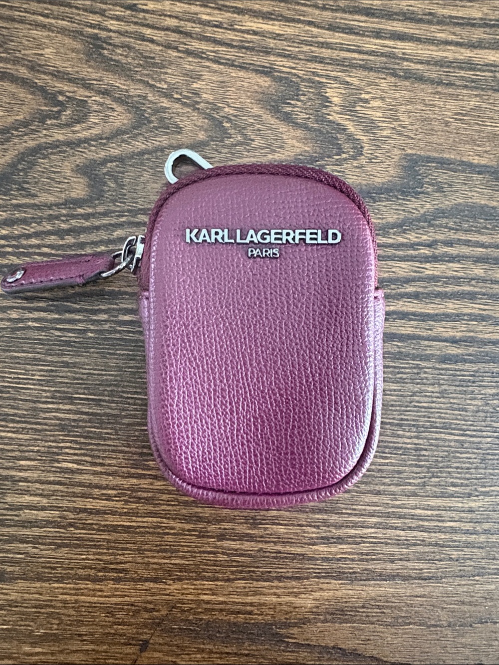 KARL LAGERFELD NWOT Paris Small Zip Pouch - Burgundy